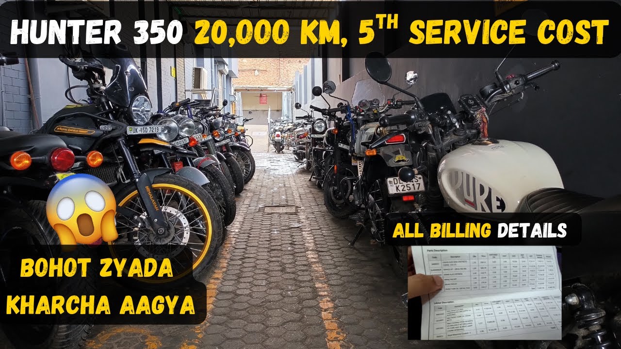 Royal Enfield Hunter 350 20,000 km service cost | Hunter 5th service Details | Tappet Sound Problem