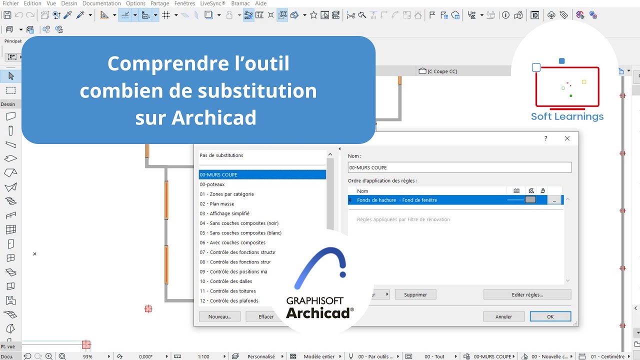 ARCHICAD – COMPRENDRE L’OUTIL COMBINAISON DE SUBSTITUTION