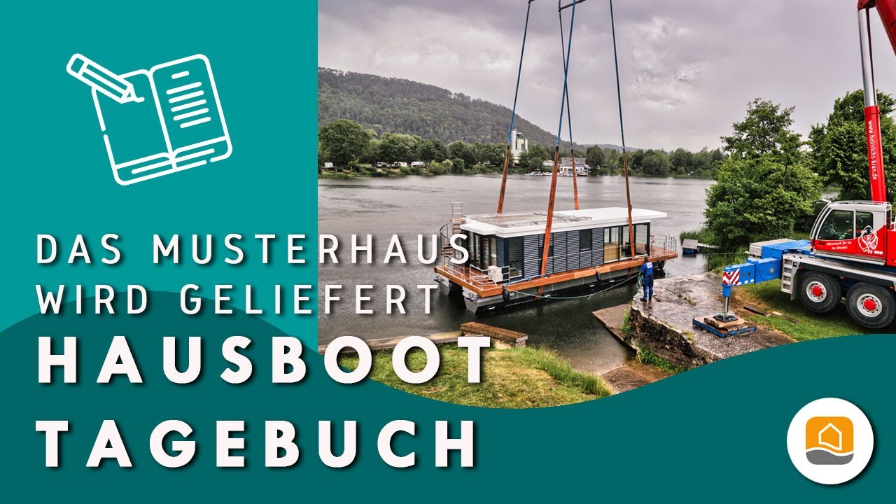 Hausboote im Weserbergland - Millimeterarbeit bei der Lieferung des Musterhauses | Hausboot-Tagebuch