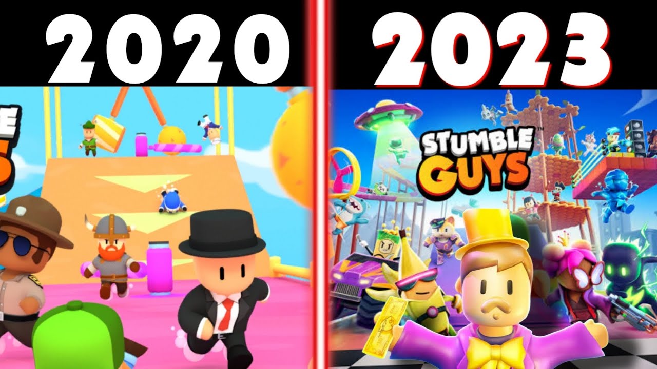 La EVOLUCIÓN de Stumble guys (2020-2023) TODAS LAS ACTUALIZACIONES de Stumble Guys