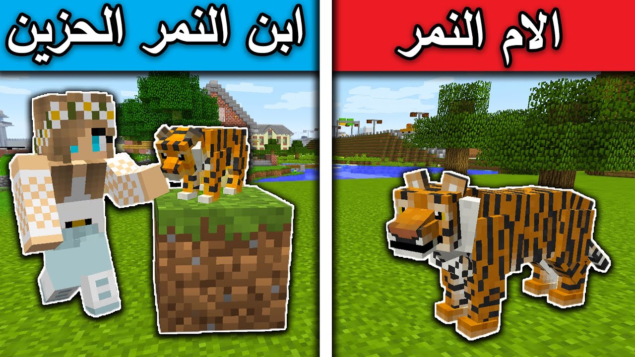 فلم ماين كرافت : الام النمر وابن النمر الحزين minecraft