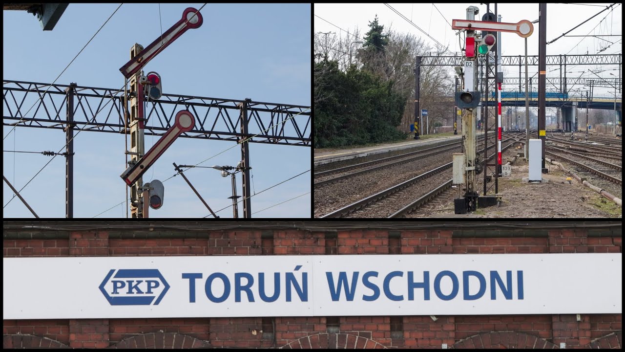 [4K] Semafory kształtowe na stacji Toruń Wschodni