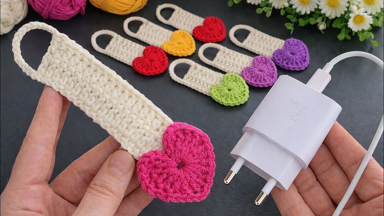 Turn Yarn Scraps into THIS! Easy Crochet Cable Holder