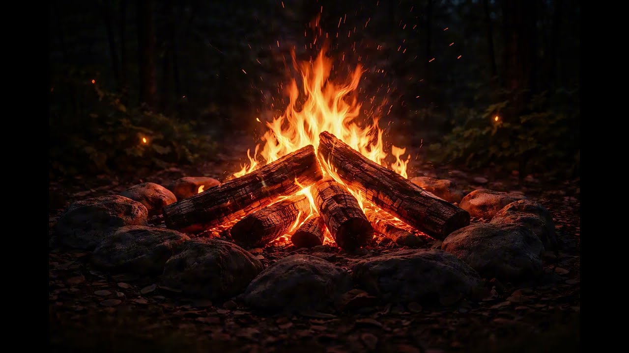 Realistic Campfire Sounds 4K🔥 Crackling Wood Fire for Sleep, Study & Relaxation