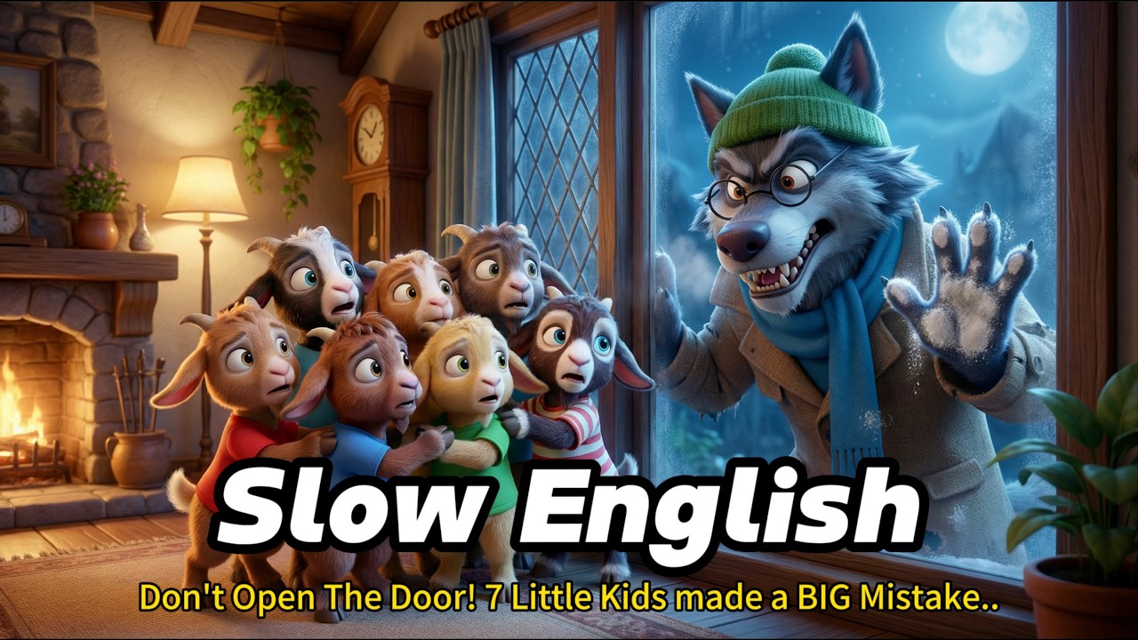Don't Open the Door! 7 Little Kids made a BIG Mistake...🐐 | Easy English Story