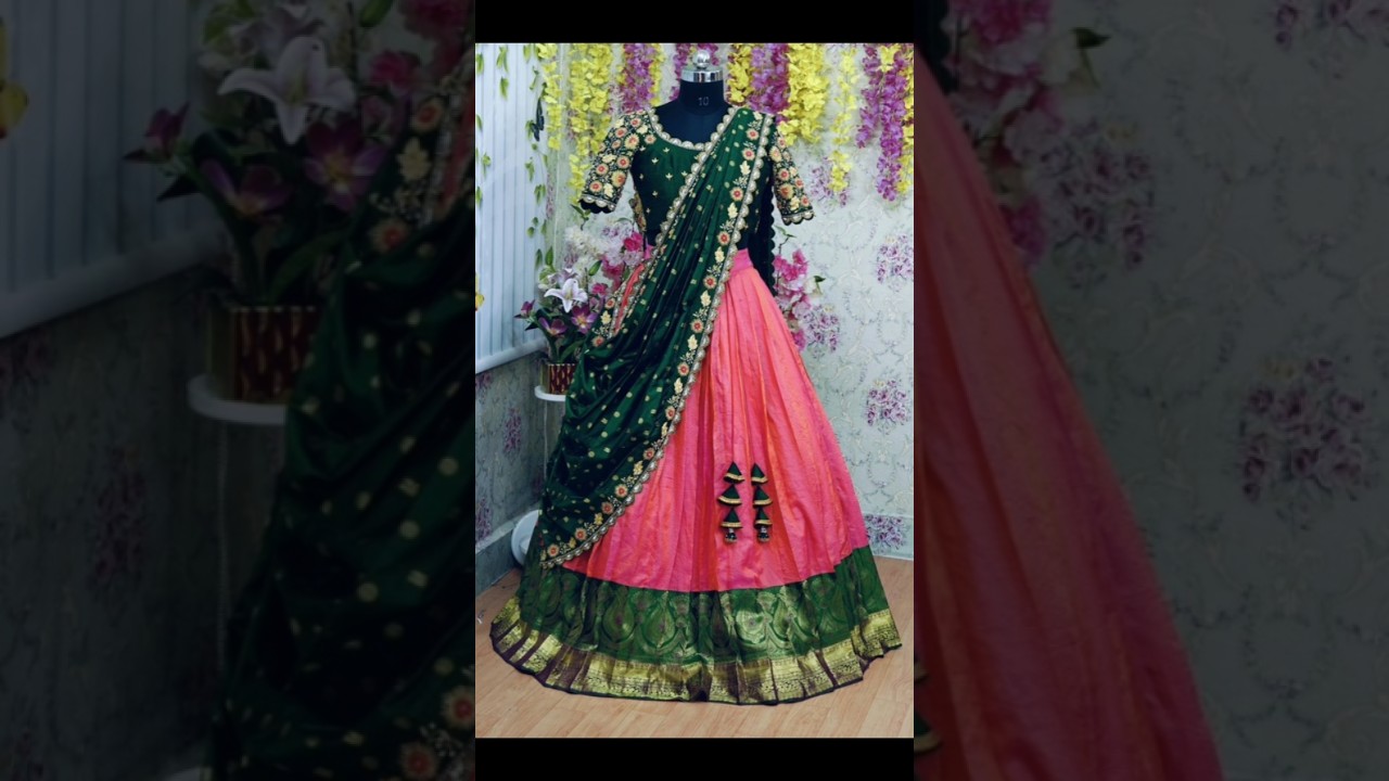 #bridal pattu lehenga designs  // new model half saree designs 2024 #traditional pattu half sarees