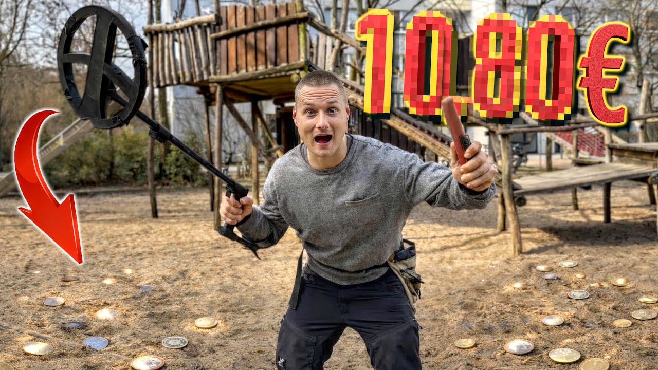 GELD SAMMELN mit METALLDETEKTOR aufm Spielplatz 💰 (Schatzsuche)