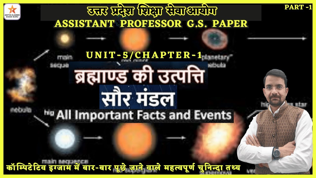 ORIGIN OF UNIVERSE & SOLAR SYSTEM-1  | UP ASSISTANT PROFESSOR | MP PAPER-1 GK GS | 2024 PCS RO ARO |