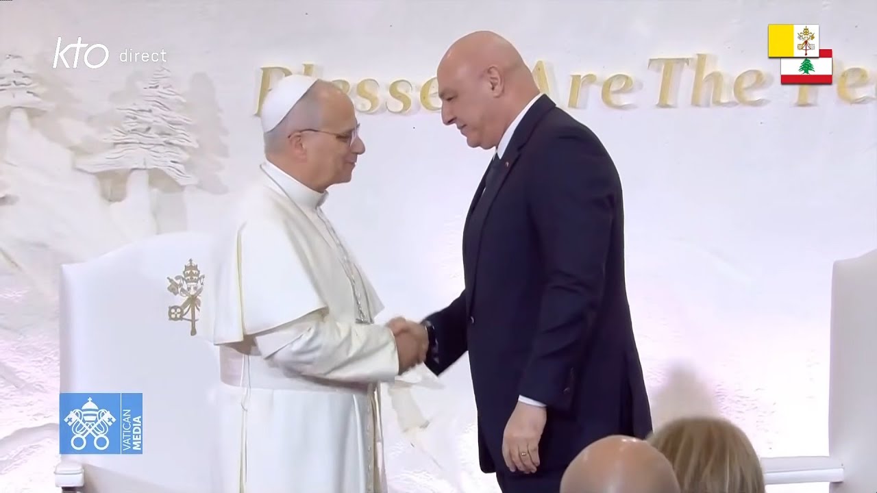 Rencontre de Léon XIV avec les autorités, la société civile et le corps diplomatique à Beyrouth