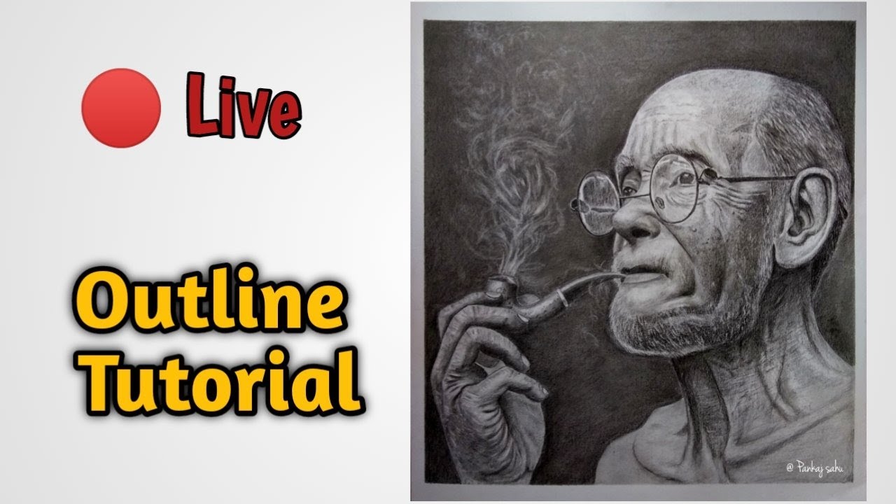 Smoking old Man Portrait Online Tutorial Live