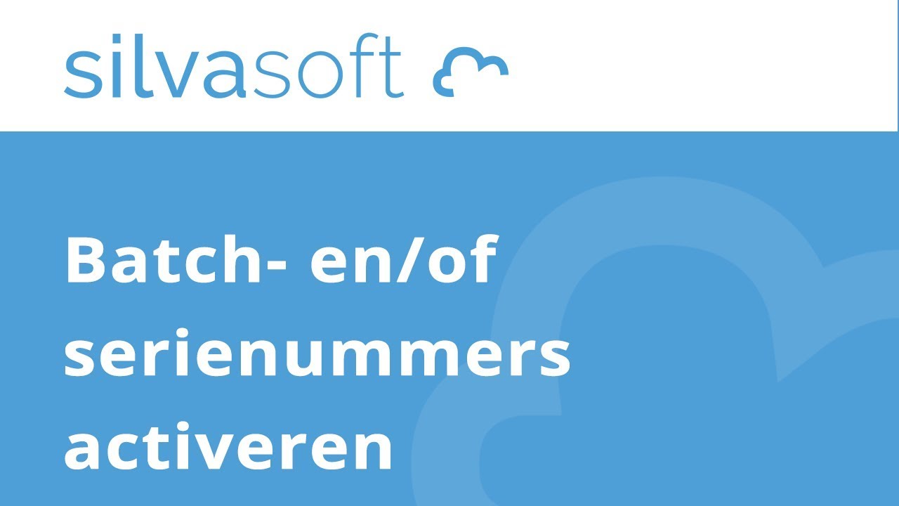 Silvasoft bedrijfssoftware - Batch- en/of serienummers activeren