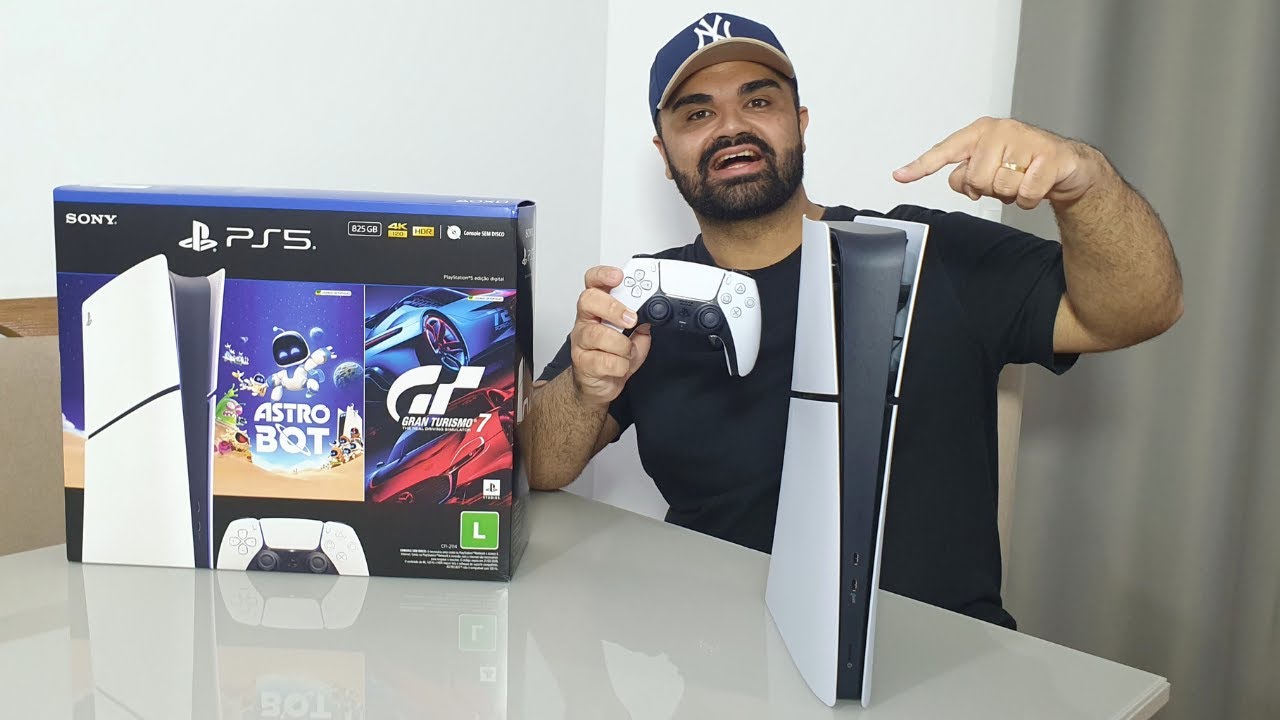 PS5 Slim Digital 825GB Vale a Pena? Review do Bundle Astro Bot + Gran Turismo 7