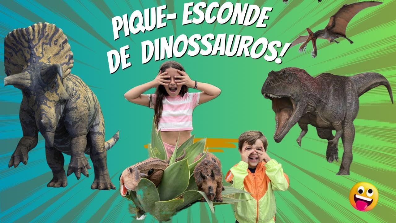 Pique Esconde de Dinossauros! Fomos ao Parque e encontramos 10 dinossauros escondidos!
