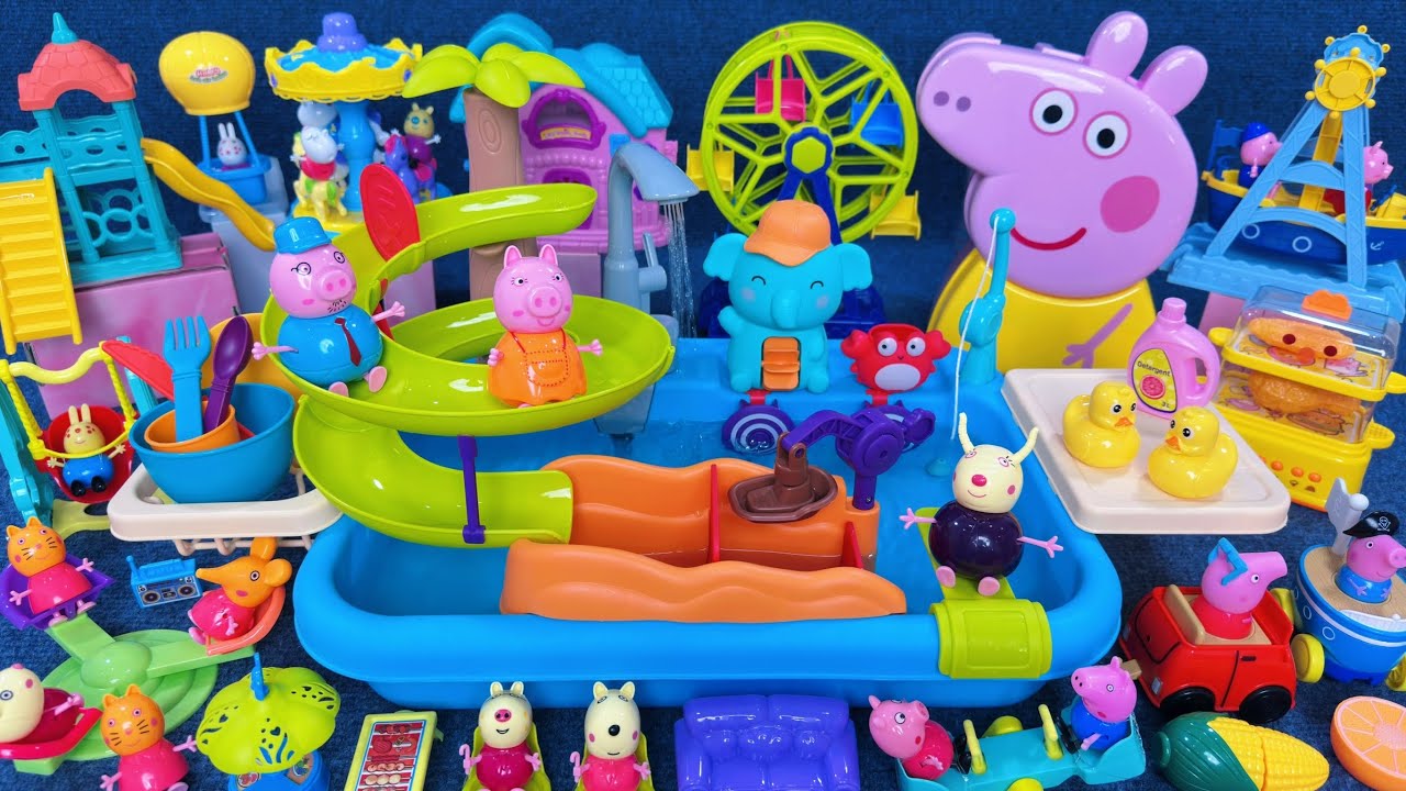 16 Minutes Satisfying with Unboxing Peppa Pig Super Slide Playground Playset ASMR | Review Toys