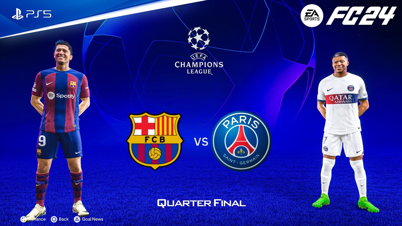 FC 24 - Barcelona vs PSG | UEFA Champions League Quarter Final | PS5™ [4K60]
