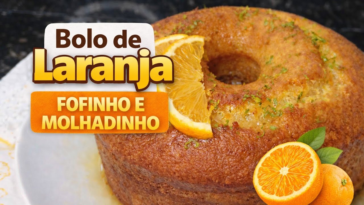 BOLO DE LARANJA 🍊 FOFINHO E MOLHADINHO 