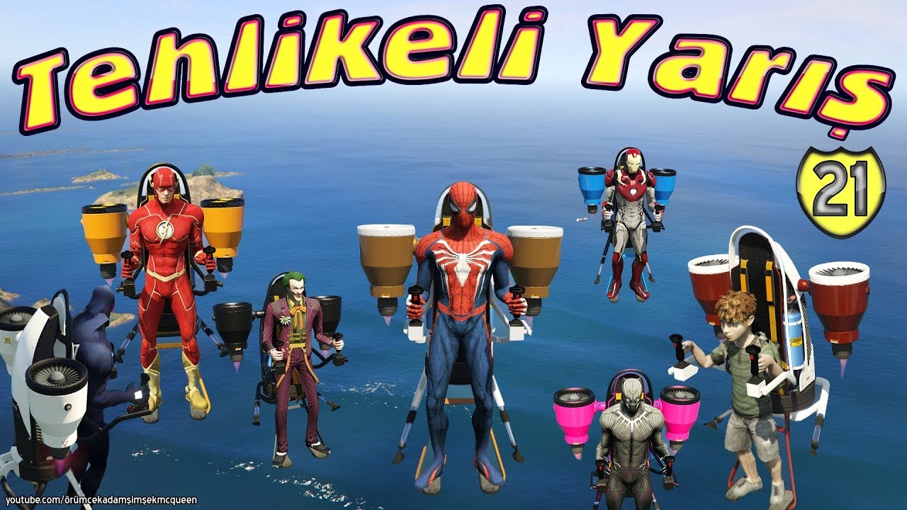 Örümcek Adam ve Süper Kahramanlar Uçuyor (İlginç Tehlikeli Yarış)