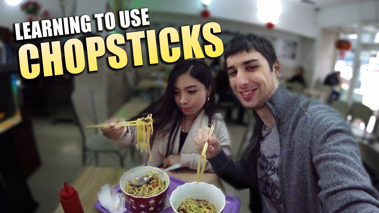 First time eating with Chopsticks! 🥢