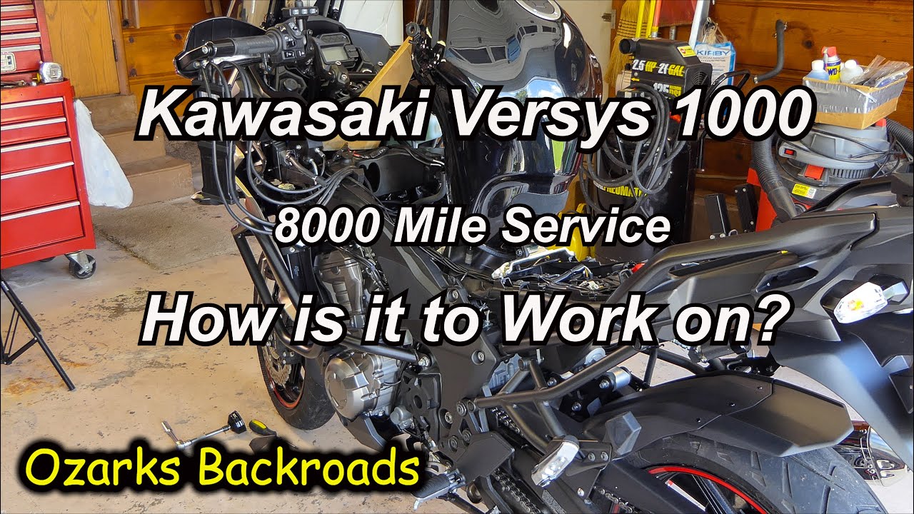 Kawasaki Versys 1000, Air Filter, Spark Plugs, Throttle Body Synchronization Check, Oil Change.