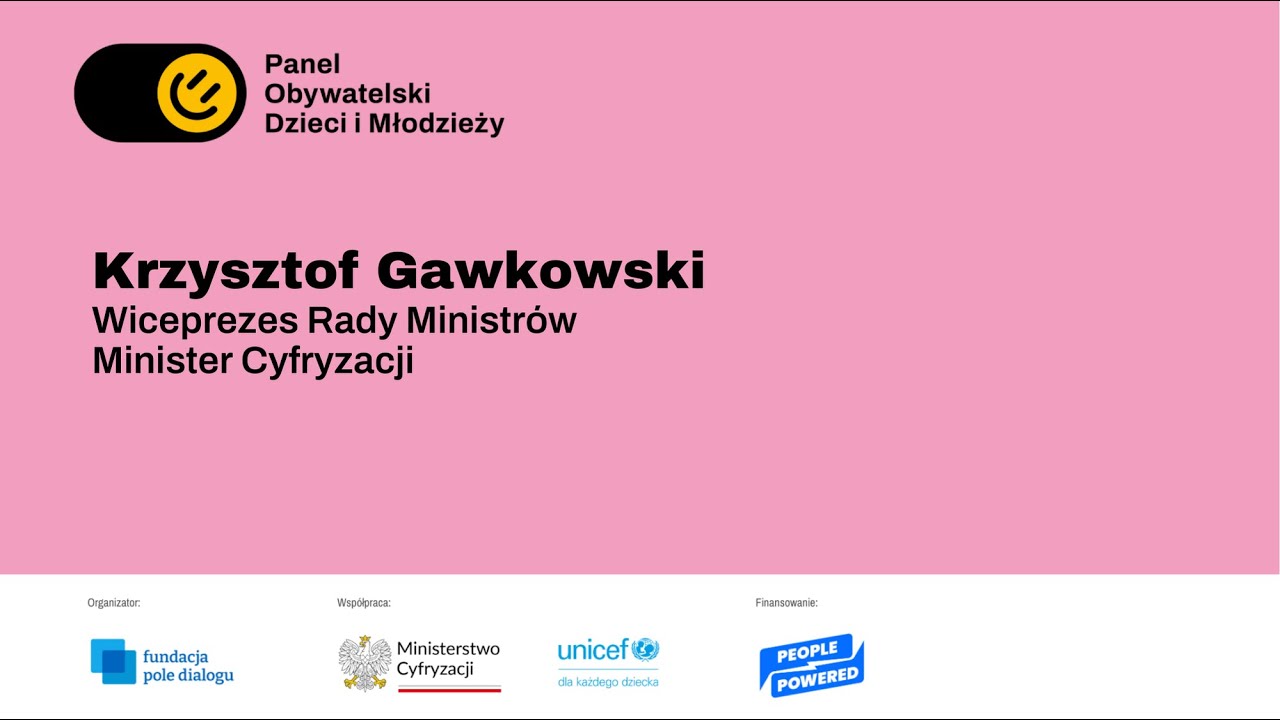 PODiM. Otwarcie Panelu - Krzysztof Gawkowski, Wiceprezes Rady Ministrów, Minister Cyfryzacji