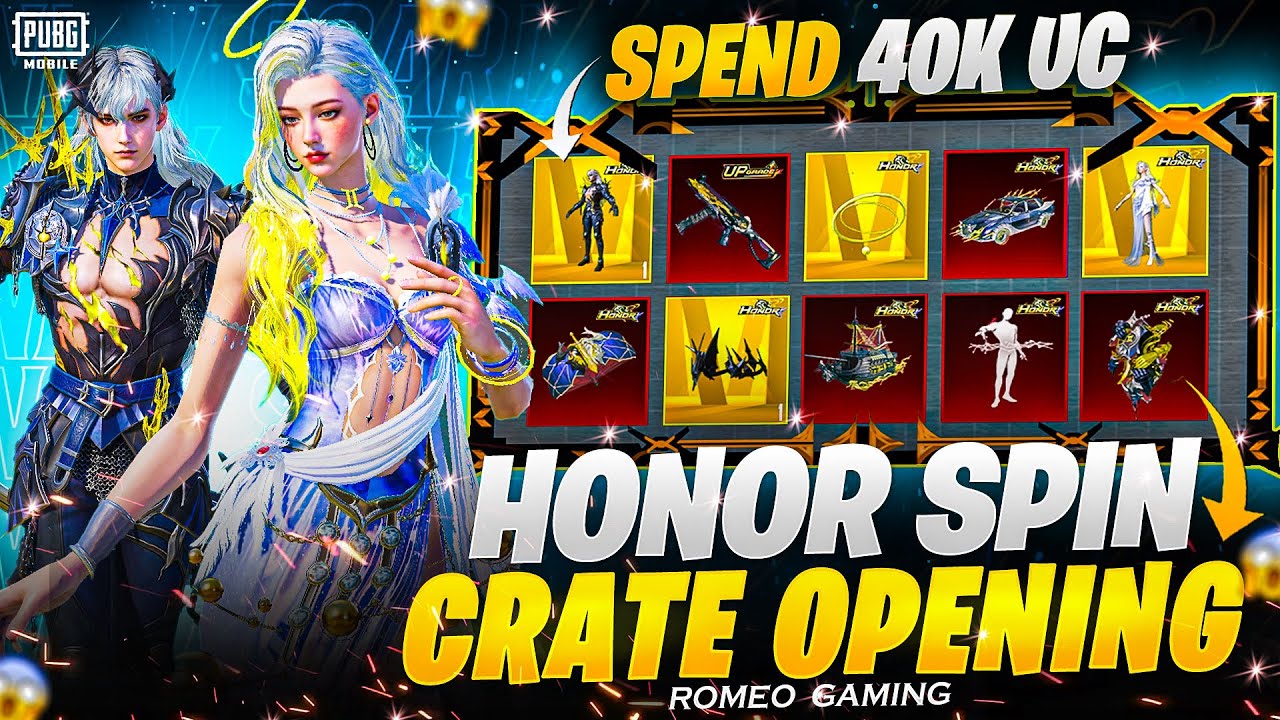Honor Spin Crate Opening & Bonus Pass Giveaway | Spend 40000$ UC |PUBGM