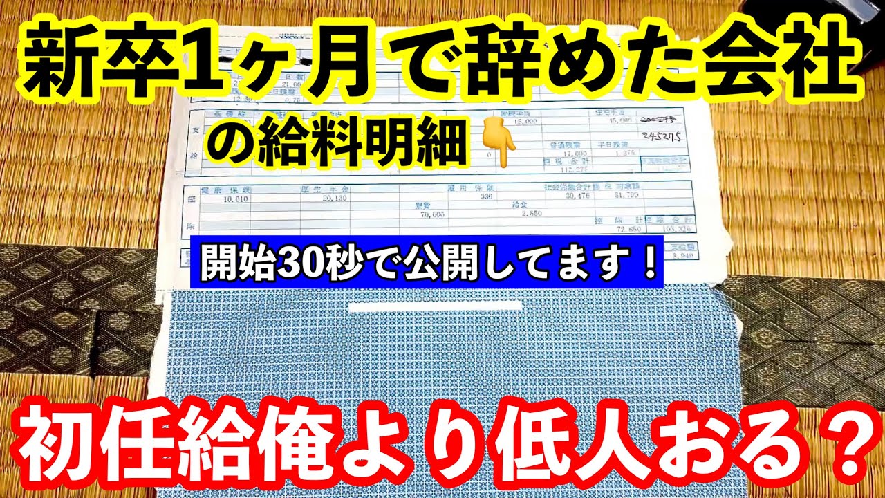 新卒1ヶ月で辞めたゴミ会社の給料明細徹底的に晒します【短期離職】