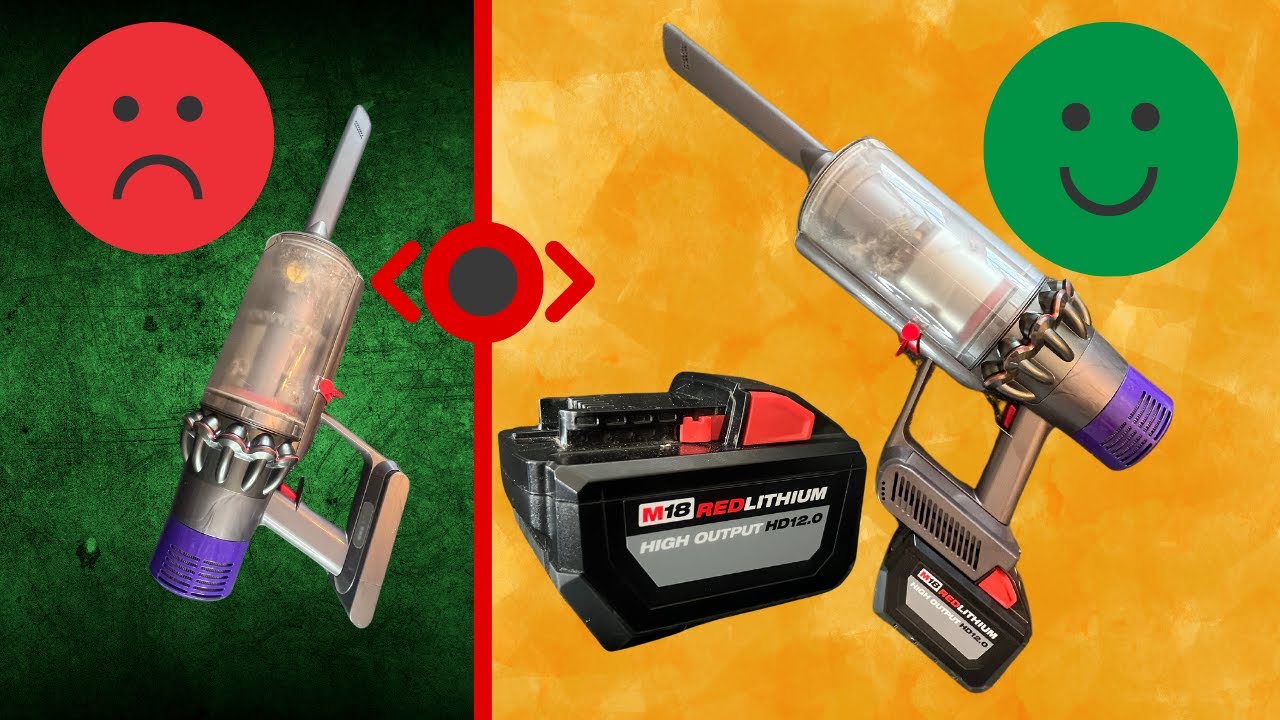 Dyson Vacuum battery fix! Add an M18 Milwaukee battery.