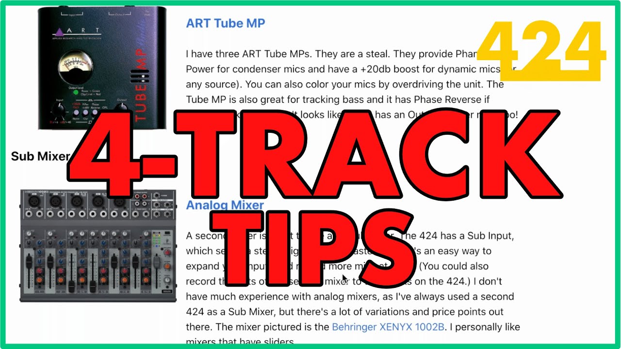 4-TRACK RECORDING TIPS AND GEAR LIST | 424recording.com
