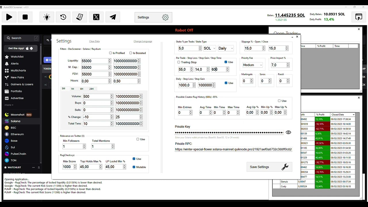 AutoDEX Screener &ndash; How It Works? Automated Trading Bot on Solana with Raydium & DexScreener