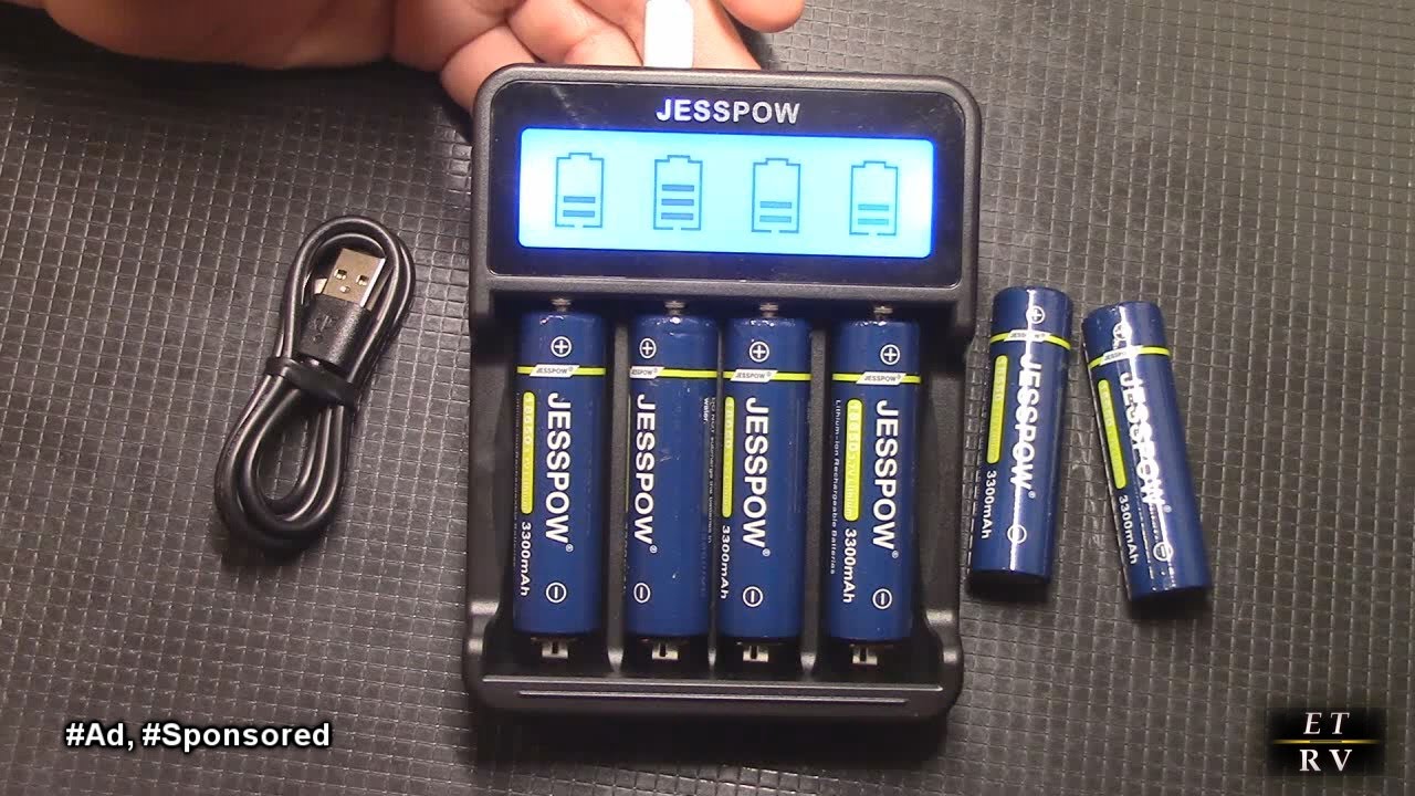 TEST of JESSPOW  4 Bay Universal Charger for Rechargeable 3.7V Li-ion Batteries,  NiMH, NiCad