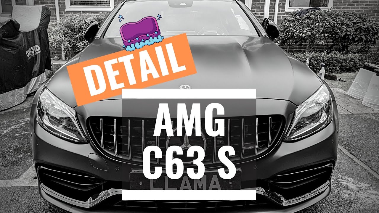 Detail: 2020 Mercedes AMG C63s Night Edition in Graphite Grey Magno Interior and Exterior clean.