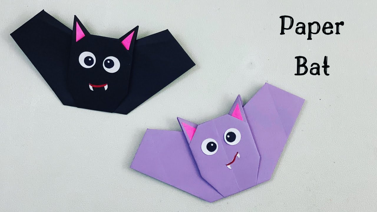 DIY Paper Halloween Bat For Kids / Halloween Paper Crafts / Paper Craft Easy / KIDS crafts / Bat