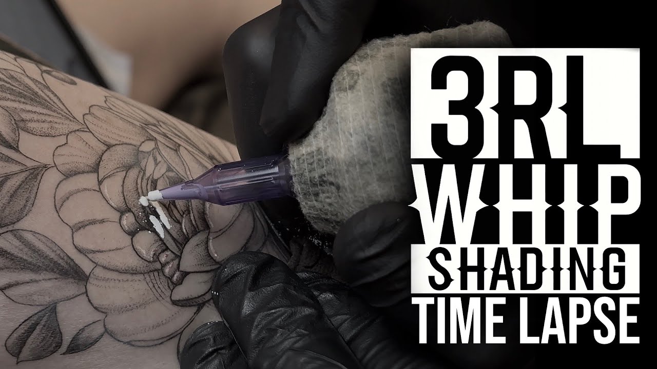 Whip Shading Flower Tattoo | Time lapse