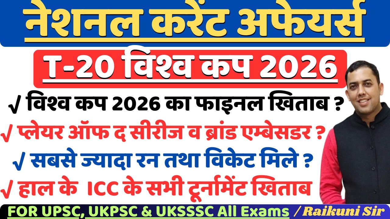 ICC Men's T20 World Cup 2026 | Sports Current Affairs 2026 | Current Affairs 2026