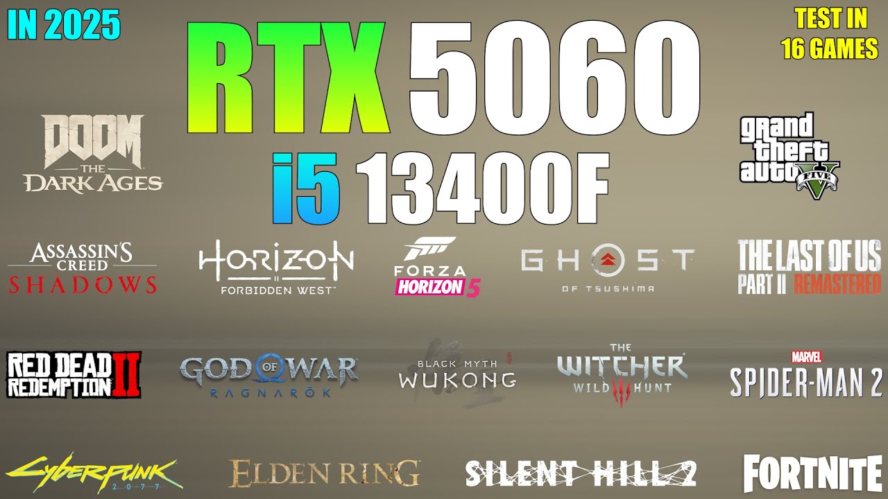 RTX 5060 + i5 13400F - Test in 16 Games - A good Combination?