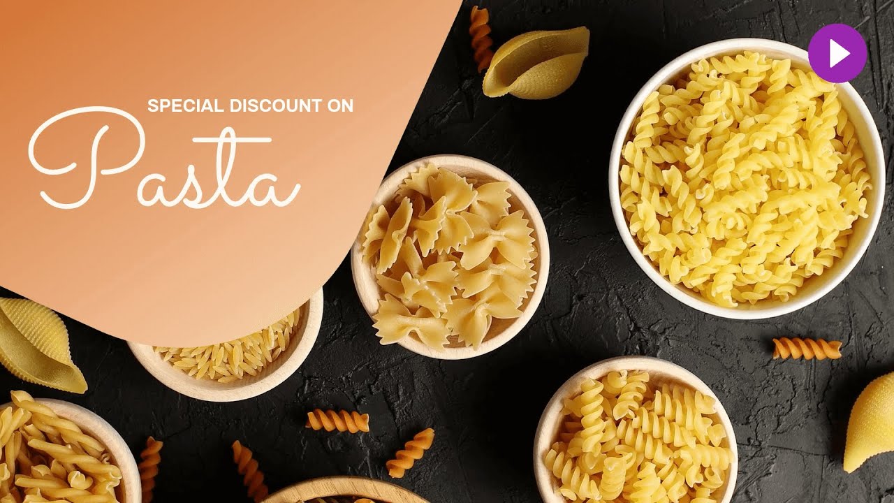 Discount On Pasta Video Animation Template 2022 | Discount Video No Copyright | Offer Video No Text