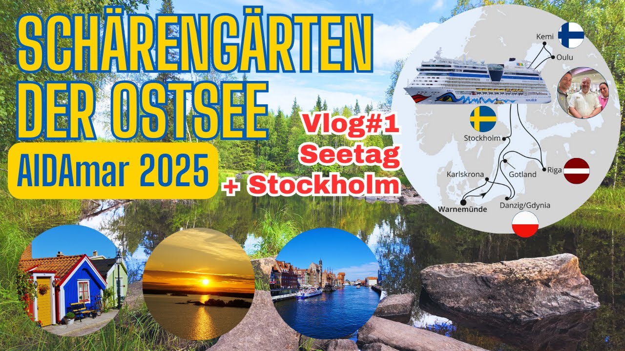 AIDAmar Vlog#1 &ndash; Sch&auml;reng&auml;rten der Ostsee 2025 | Einschiffung, Seetag & Stockholm | 4K