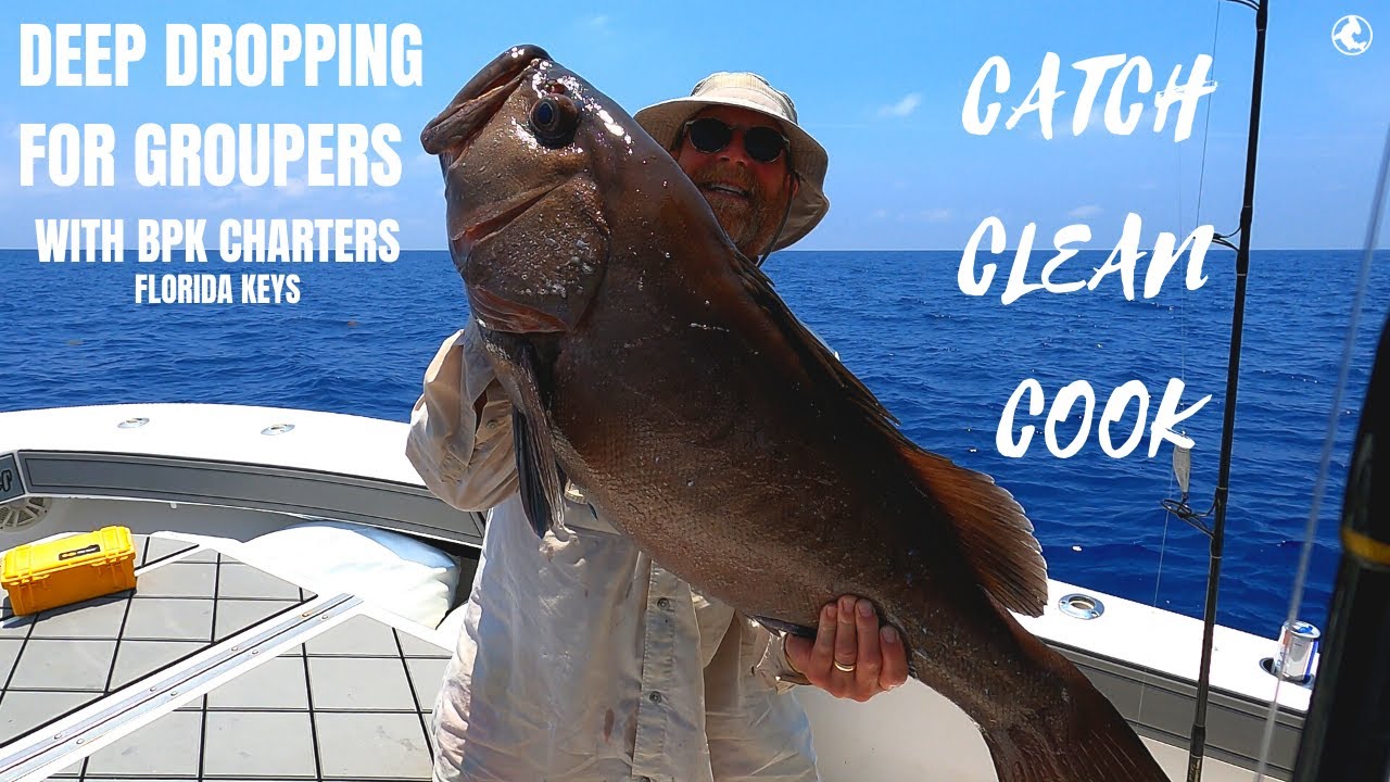 Deep dropping for Groupers in the Florida Keys. Catch, clean, cook