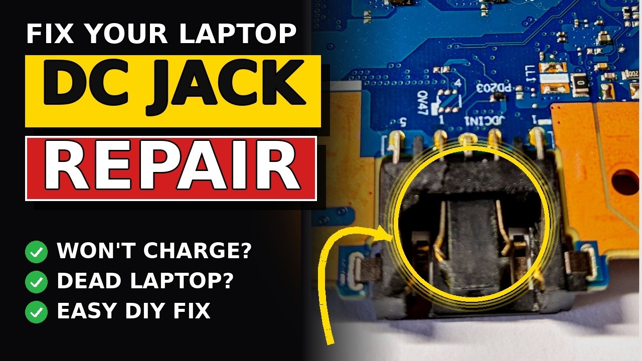 How to replace a broken laptop charge port (Power Jack Fix)