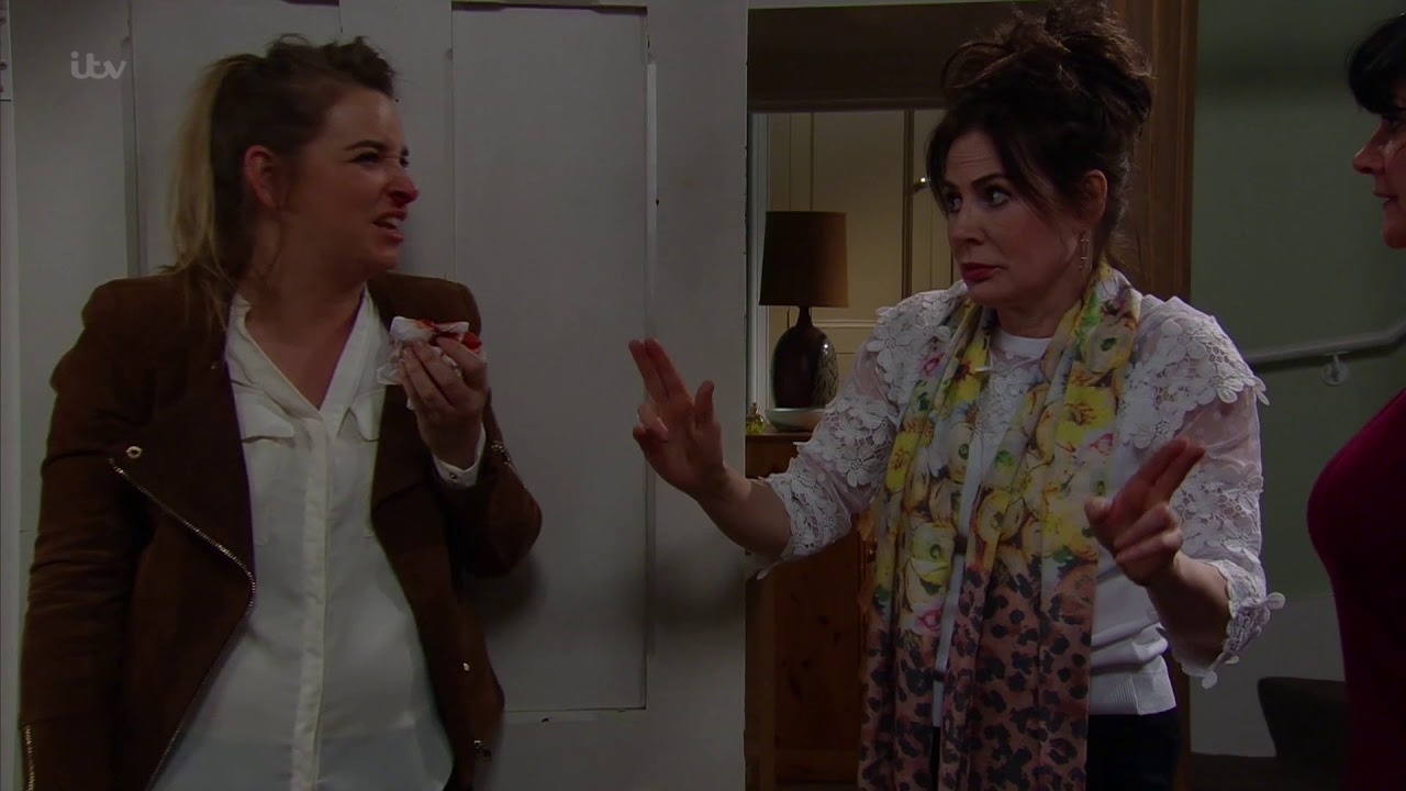 Charity Sucker Punches Moira After Being Head-Butted - Emmerdale