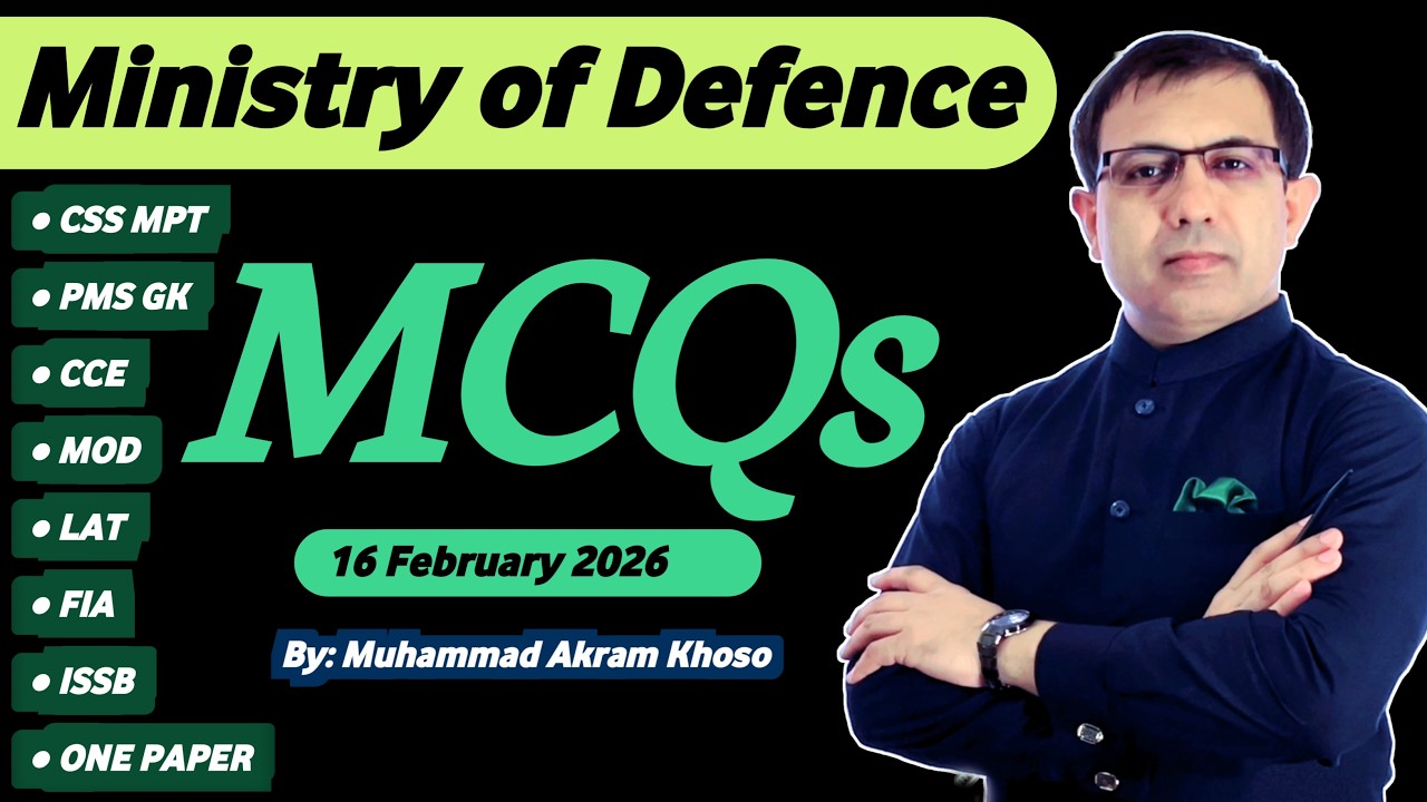 General Knowledge MCQs Solved for Ad Ministry of Defence Test | GK MCQs | Muhammad Akram