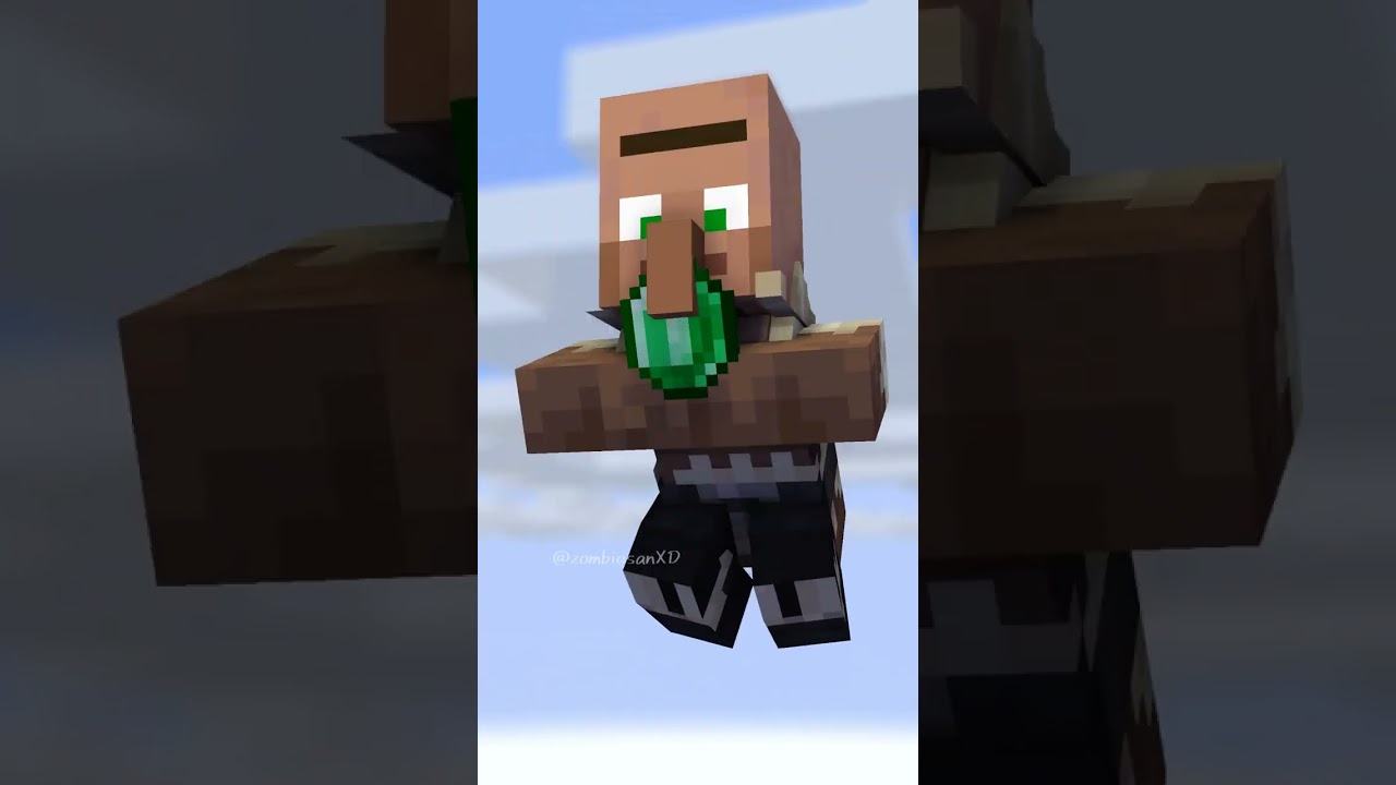 Minecraft Villager Falling2 - minecraft animation #shorts