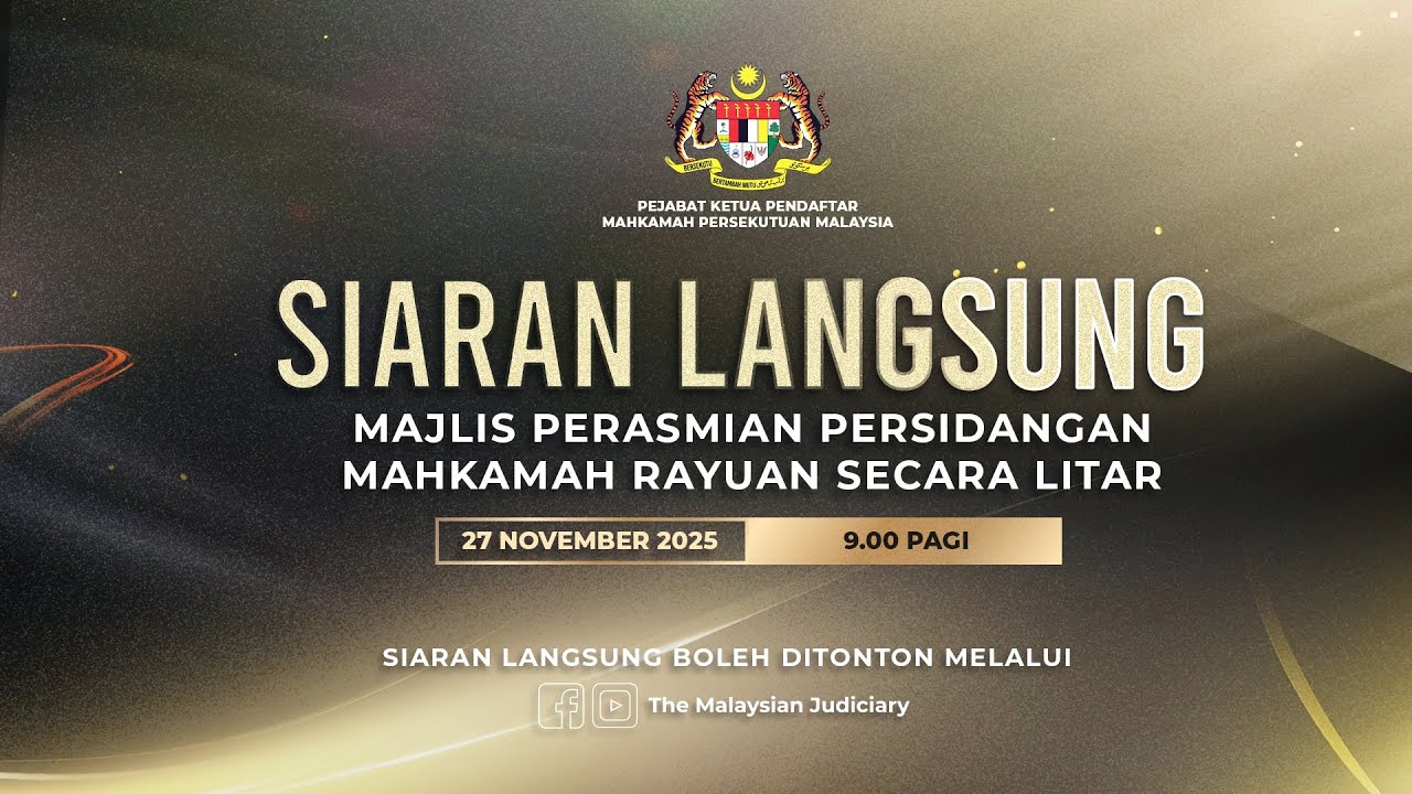 SIARAN LANGSUNG MAJLIS PERASMIAN PERSIDANGAN MAHKAMAH RAYUAN SECARA LITAR
