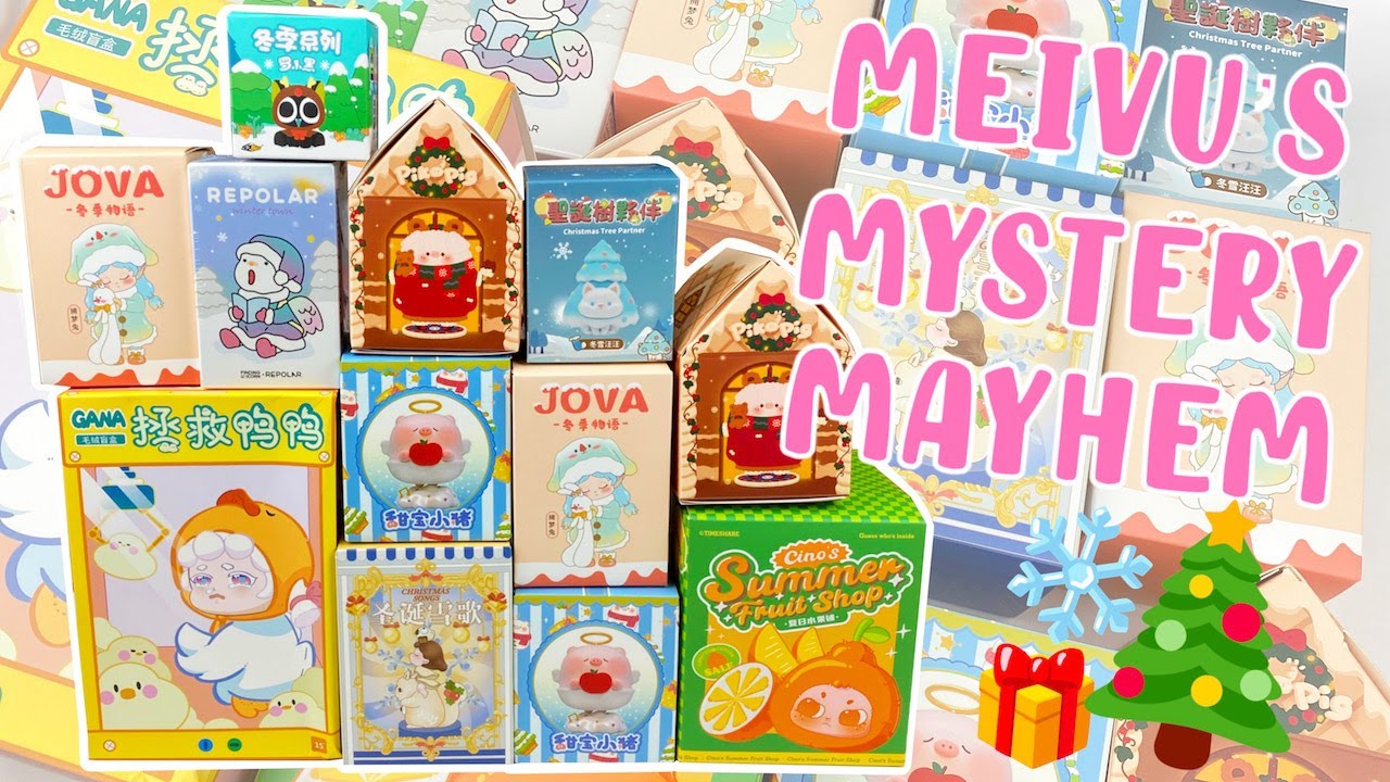 Let's Open 12 Christmas Winter Holiday Blind Boxes from KikaGoods! PIKO PIG, REPOLAR AND MORE | MMM