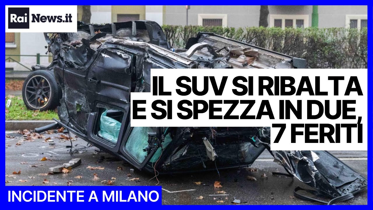 Incidente a Milano, 7 feriti: gravissimo un 21enne. Il suv si spezza in due
