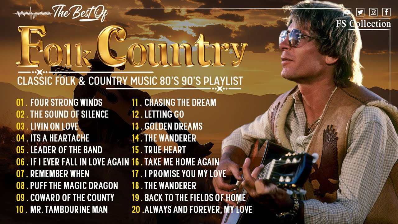 Classic Folk Songs - The Best Of Classic Folk Songs 70's - Simon & Garfunkel, John Denver, Bob Dylan