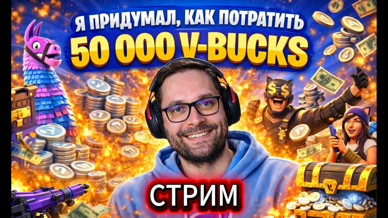 😱 РАЗДАЮ 50 000 V-bucks⚡Играю в Фортанайт с подписчиками 🎁