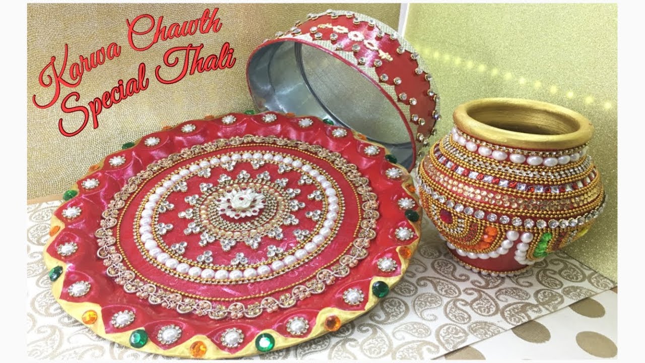 DIY : Karwa Chauth Pooja Thali || Aarti thali || Karwa chauth special