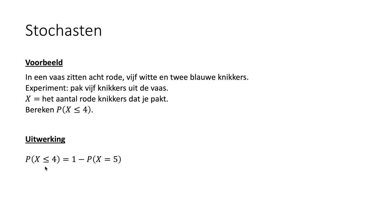 Stochasten (VWO wiskunde D)