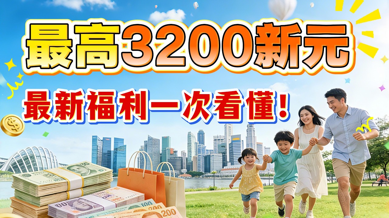 2026年新加坡福利全整理！普通家庭一年最多可享3200新元？你能拿多少钱？最新政策一次看懂！